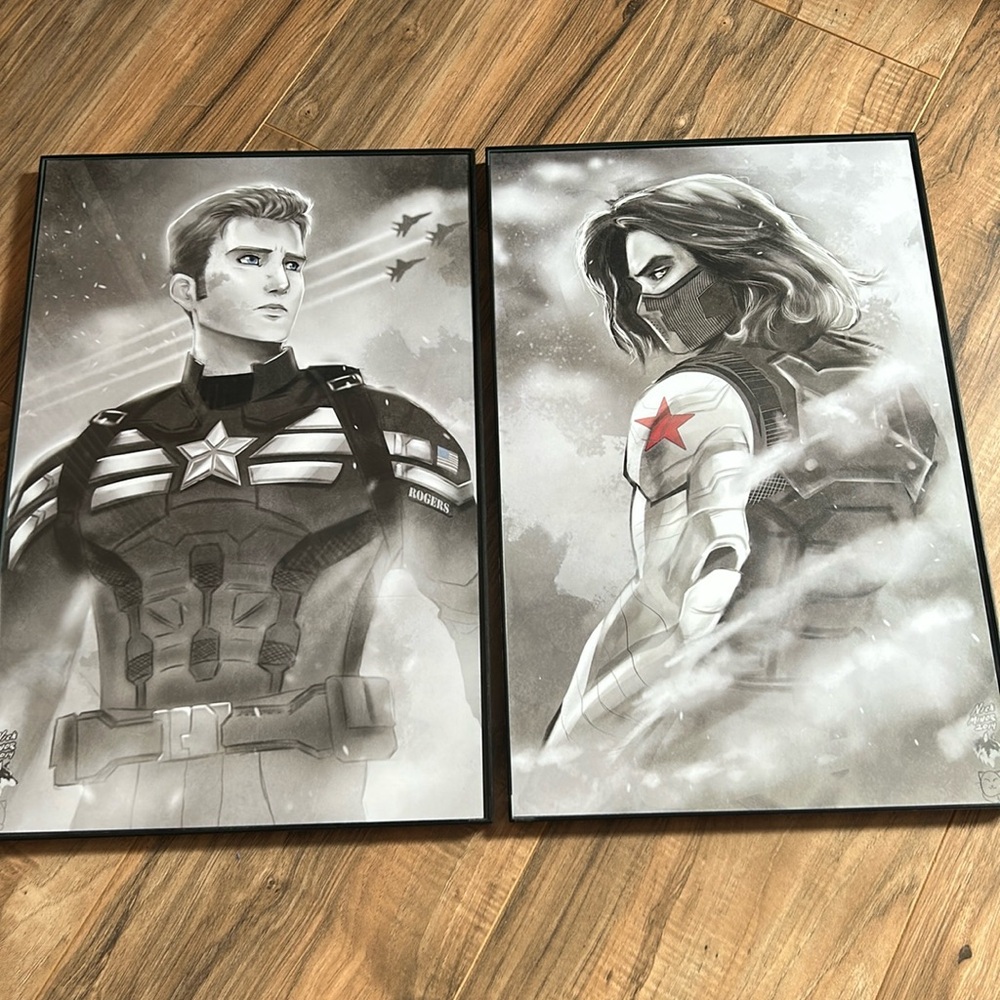 2 Art Prints😍 Winter Solider and Captain America! - Picture 3 of 8